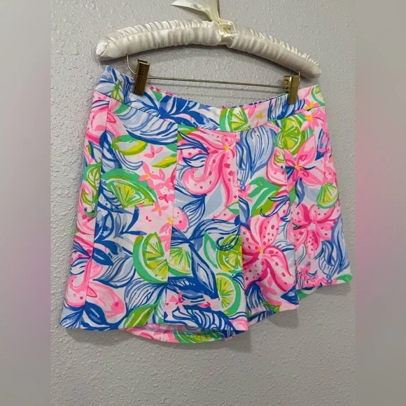 Lilly Pulitzer Women's Ariana Stretch Shorts "Multi Havana Cocktail-Size 8 - Picture 2 of 10
